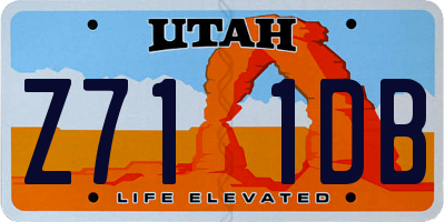 UT license plate Z711DB