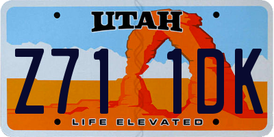 UT license plate Z711DK