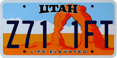 UT license plate Z711FT