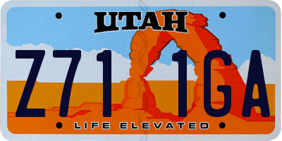 UT license plate Z711GA