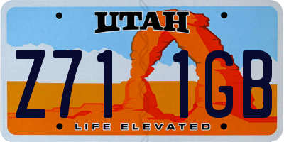 UT license plate Z711GB