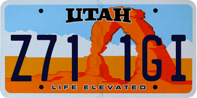 UT license plate Z711GI