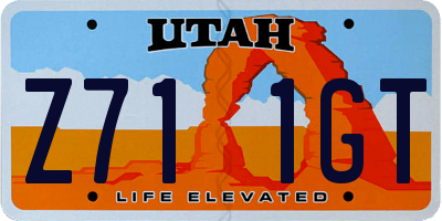 UT license plate Z711GT