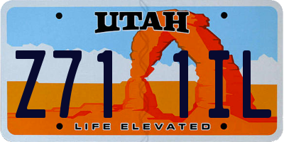 UT license plate Z711IL