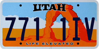 UT license plate Z711IV