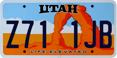 UT license plate Z711JB