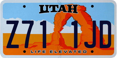 UT license plate Z711JD