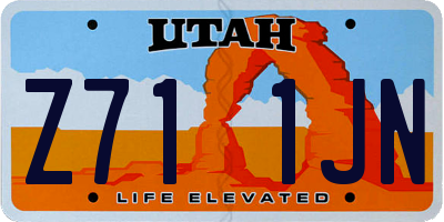 UT license plate Z711JN