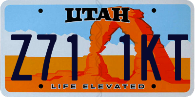 UT license plate Z711KT