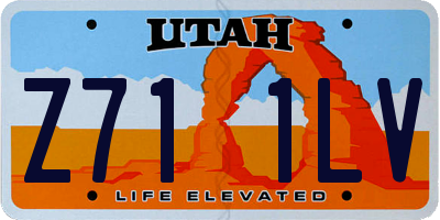 UT license plate Z711LV