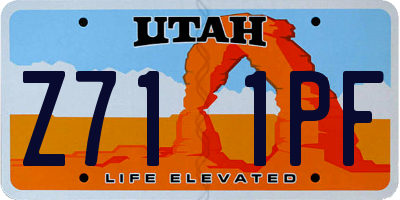 UT license plate Z711PF