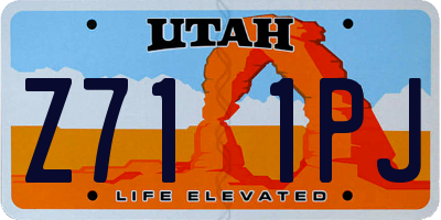 UT license plate Z711PJ