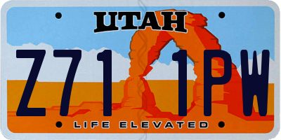 UT license plate Z711PW