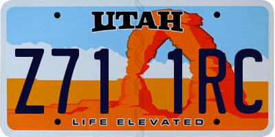 UT license plate Z711RC