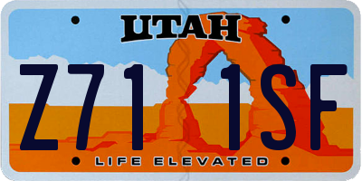 UT license plate Z711SF