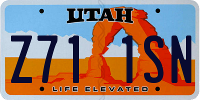 UT license plate Z711SN