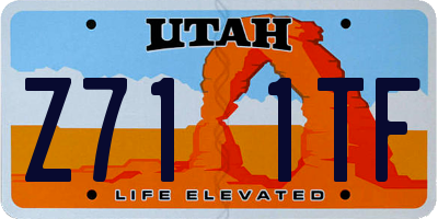 UT license plate Z711TF
