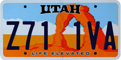 UT license plate Z711VA