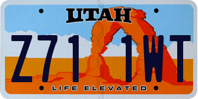 UT license plate Z711WT