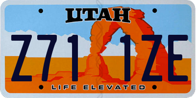 UT license plate Z711ZE