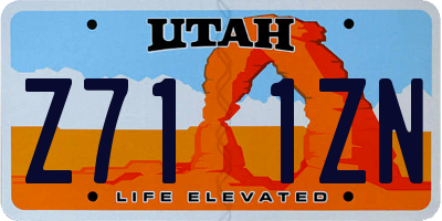 UT license plate Z711ZN