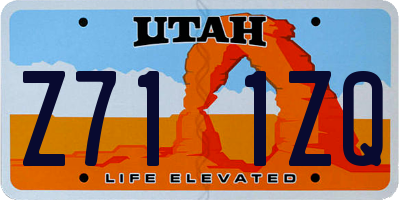 UT license plate Z711ZQ