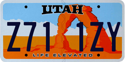 UT license plate Z711ZY