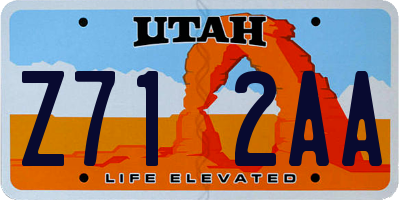 UT license plate Z712AA