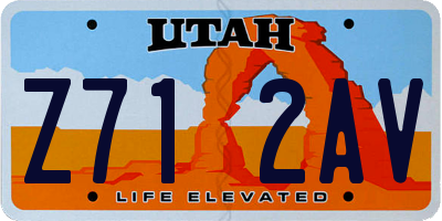 UT license plate Z712AV