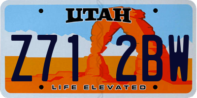 UT license plate Z712BW