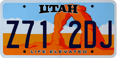 UT license plate Z712DJ