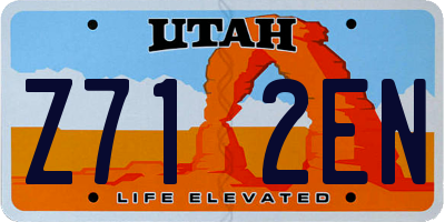 UT license plate Z712EN