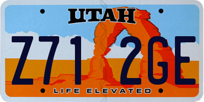 UT license plate Z712GE