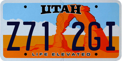 UT license plate Z712GI