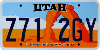 UT license plate Z712GY