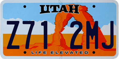 UT license plate Z712MJ
