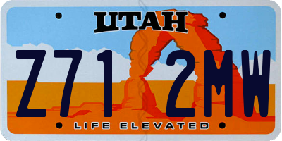UT license plate Z712MW