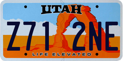 UT license plate Z712NE