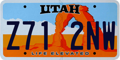 UT license plate Z712NW