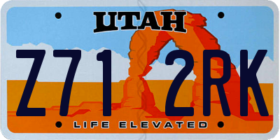 UT license plate Z712RK