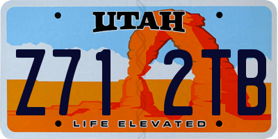 UT license plate Z712TB