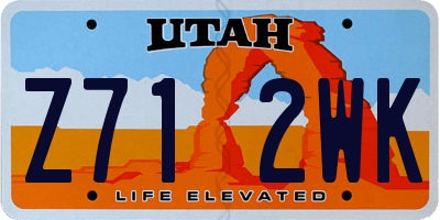 UT license plate Z712WK