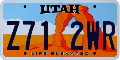 UT license plate Z712WR