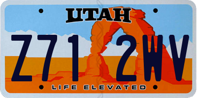 UT license plate Z712WV