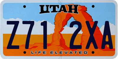 UT license plate Z712XA