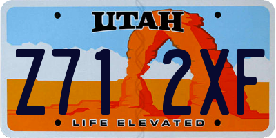 UT license plate Z712XF