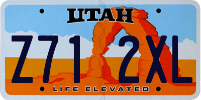 UT license plate Z712XL