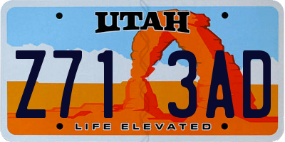 UT license plate Z713AD