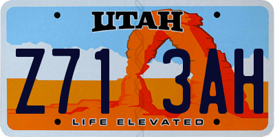 UT license plate Z713AH