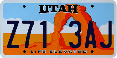 UT license plate Z713AJ